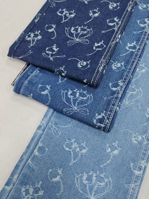 কেনা সুপার-নরম চেরি-প্রিন্ট 10.8oz মাঝারি ওজন 60% লেডি জিন্স বা স্কিট জন্য তুলা জিন্স কাপড় online manufacture