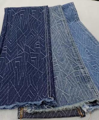 কেনা Beautiful pattern Heavy weight Dark blue with full width 180cm /10x7 Denim fabric for jeans online manufacture