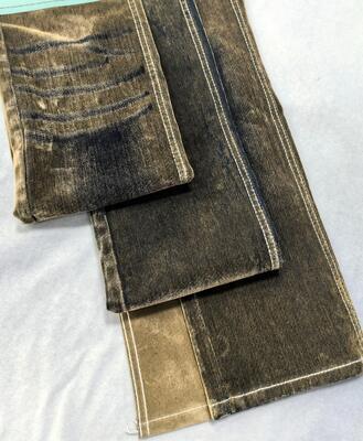 কেনা 70%Cotton Coffee Color  Flocked Denim Fabric 10.5oz For Autumn Winter Jacket Or Pants online manufacture
