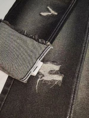 12.2OZ TWILL স্টাইল জিন্স কাপড় কালো / সাদা 7 * 7 নির্মাণের সাথে পুরুষ জিন্সের জন্য